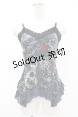 Qutie Frash / 和柄キャミ  紺 H-25-05-04-024-QU-TO-KB-ZH