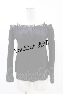 画像1: Qutie Frash / オフショルパフカットソー  パープル H-25-08-10-005-QU-TO-KB-ZH