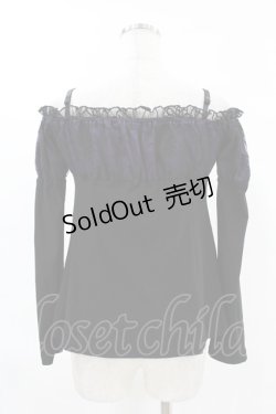 画像2: Qutie Frash / オフショルパフカットソー  パープル H-25-08-10-005-QU-TO-KB-ZH