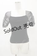 Melt the lady / チュール袖トップス Free ブラック H-25-05-05-051-PU-TO-NS-ZH