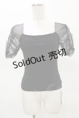 Melt the lady / チュール袖トップス Free ブラック H-25-05-05-051-PU-TO-NS-ZH