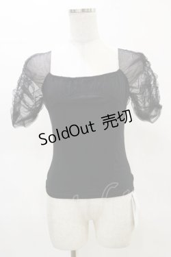 画像1: Melt the lady / チュール袖トップス Free ブラック H-25-05-05-051-PU-TO-NS-ZH