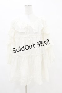 Melt the lady / フリルロングブラウス Free オフ H-25-05-05-054-PU-BL-NS-ZH