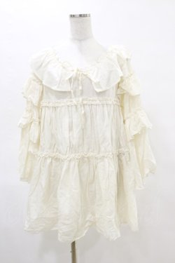 画像1: Melt the lady / フリルロングブラウス Free オフ H-25-05-05-054-PU-BL-NS-ZH