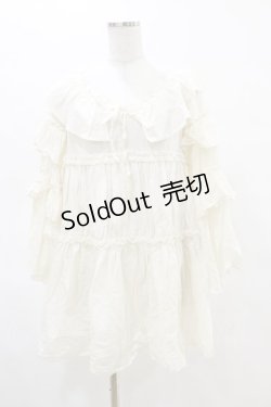 画像1: Melt the lady / フリルロングブラウス Free オフ H-25-05-05-054-PU-BL-NS-ZH
