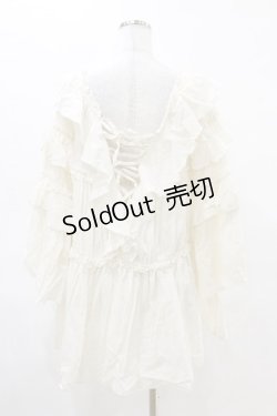 画像2: Melt the lady / フリルロングブラウス Free オフ H-25-05-05-054-PU-BL-NS-ZH