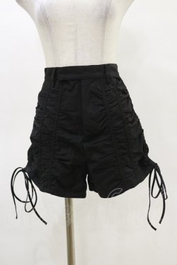 画像1: Melt the lady / サイドーギャザーショートパンツ S ブラック H-25-05-05-066-PU-PA-NS-ZH