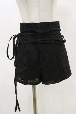 画像1: Melt the lady / ベルト付きショートパンツ S ブラック H-25-05-05-068-PU-PA-NS-ZH