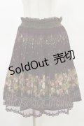 axes femme / 花柄プリーツスカート M ボルドー H-25-05-05-072-AX-SK-NS-ZH
