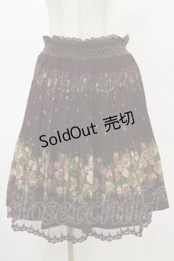 画像1: axes femme / 花柄プリーツスカート M ボルドー H-25-05-05-072-AX-SK-NS-ZH