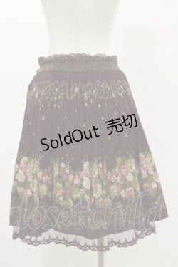 画像2: axes femme / 花柄プリーツスカート M ボルドー H-25-05-05-072-AX-SK-NS-ZH