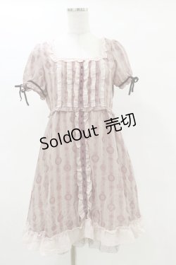 画像1: axes femme / 時計プリントワンピース M ピンク H-25-05-05-080-AX-OP-NS-ZH