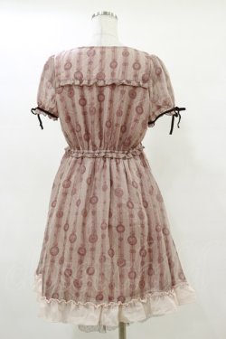 画像2: axes femme / 時計プリントワンピース M ピンク H-25-05-05-080-AX-OP-NS-ZH