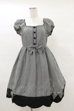 画像1: metamorphose / スカラップ切替ワンピース Free ブラック H-25-05-05-081-ME-OP-NS-ZH