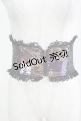 Qutie Frash / リボン帯コルセット  黒 H-25-05-05-1001-QU-ZA-KB-ZH