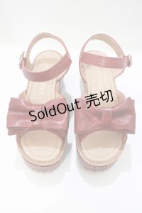 Jane Marple / オープントゥリボンサンダル M ワイン H-25-05-05-1003-JM-SH-KB-ZH