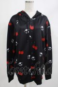 NieR Clothing / 総柄フードカーディガン  黒 H-25-05-05-1034-PU-TO-KB-ZH