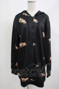 NieR Clothing / 総柄ZIPパーカー  黒 H-25-05-05-1035-PU-TO-KB-ZH