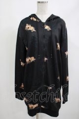 NieR Clothing / 総柄ZIPパーカー  黒 H-25-05-05-1035-PU-TO-KB-ZH
