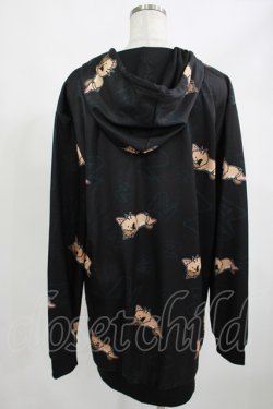 画像2: NieR Clothing / 総柄ZIPパーカー  黒 H-25-05-05-1035-PU-TO-KB-ZH