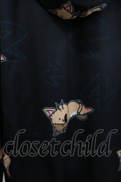 画像3: NieR Clothing / 総柄ZIPパーカー  黒 H-25-05-05-1035-PU-TO-KB-ZH