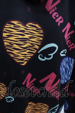 画像3: NieR Clothing / 総柄ZIPパーカー  黒 H-25-05-05-1036-PU-TO-KB-ZH
