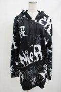 NieR Clothing / 総柄ZIPパーカー  黒 H-25-05-05-1039-PU-TO-KB-ZH