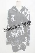 NieR Clothing / 総柄ZIPパーカー  黒 H-25-05-05-1039-PU-TO-KB-ZH