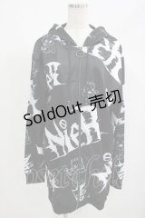 NieR Clothing / 総柄ZIPパーカー  黒 H-25-05-05-1039-PU-TO-KB-ZH