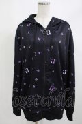 NieR Clothing / 総柄ZIPパーカー  黒×紫 H-25-05-05-1040-PU-TO-KB-ZH