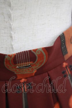 画像3: Jane Marple / バイオリンプリントのミニスカート M ボルドー×ボルドーリボン H-25-05-05-1010-JM-SK-KB-ZH