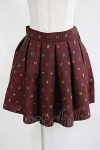Jane Marple / EMB jacquardのミニスカート  ボルドー H-25-05-05-1011-JM-SK-KB-ZT248