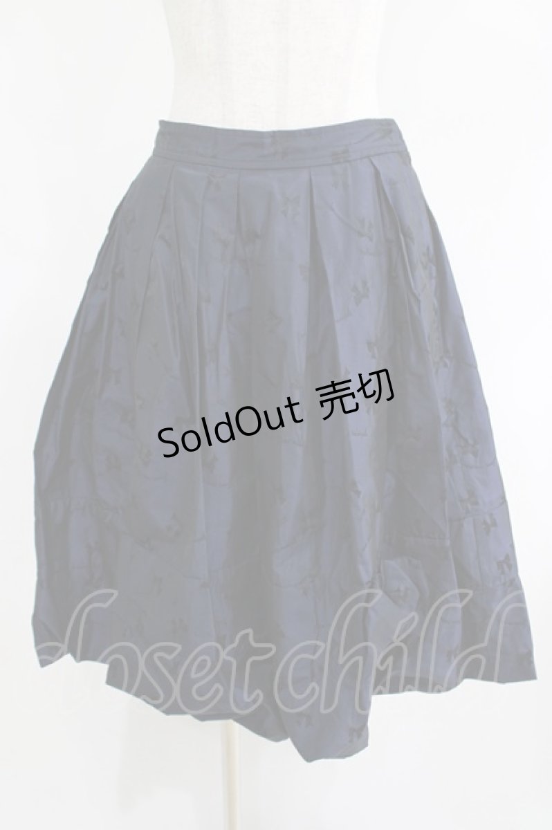 画像1: 【SALE】Jane Marple / Memory ribbon Jacquardリボンスカート  ネイビー H-25-05-05-1020-JM-SK-NS-ZT246 (1)
