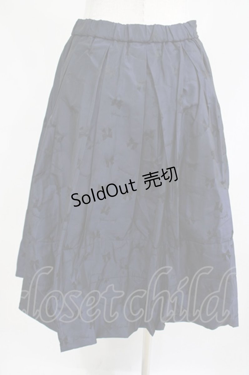 画像2: 【SALE】Jane Marple / Memory ribbon Jacquardリボンスカート  ネイビー H-25-05-05-1020-JM-SK-NS-ZT246 (2)