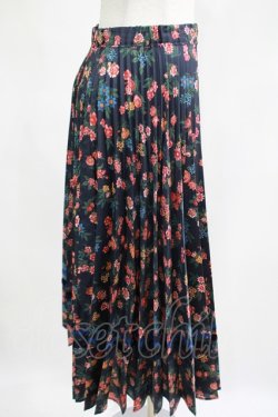画像2: Jane Marple Dans Le Salon / Flowers of Jouy double accordion skirt  ネイビー H-25-05-05-1022-JM-SK-KB-ZT0507H