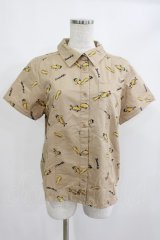 Candy Stripper / PEANUTS SHIRT M ベージュ H-25-05-05-1031-PU-BL-KB-ZH