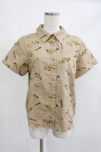 Candy Stripper / PEANUTS SHIRT M ベージュ H-25-05-05-1031-PU-BL-KB-ZH