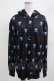 画像1: NieR Clothing / 総柄フードカーディガン  黒 H-25-05-05-1033-PU-TO-KB-ZH (1)