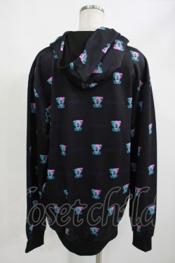 画像2: NieR Clothing / 総柄フードカーディガン  黒 H-25-05-05-1033-PU-TO-KB-ZH