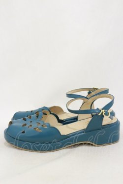 画像2: Fi.n.t / レトロカットワークサンダル M BLUE GREEN H-25-05-05-011-CA-SH-NS-ZH