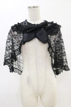 画像1: metamorphose / スカーフ風レースケープ Free ブラック H-25-05-05-013-ME-TO-NS-ZH