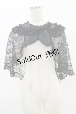 画像1: metamorphose / スカーフ風レースケープ Free ブラック H-25-05-05-013-ME-TO-NS-ZH