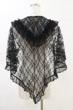 画像2: metamorphose / スカーフ風レースケープ Free ブラック H-25-05-05-013-ME-TO-NS-ZH