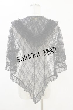 画像2: metamorphose / スカーフ風レースケープ Free ブラック H-25-05-05-013-ME-TO-NS-ZH