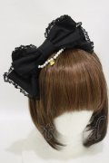 Angelic Pretty / おしゃまなパールリボンカチューシャ  ブラック H-25-05-05-004-AP-AC-NS-ZH