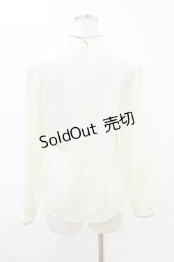 画像2: an another angelus / 配色リボンレーススタンドカラーブラウス Free OFF×GR H-25-05-05-033-CA-BL-NS-ZH