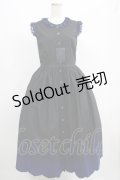 Moi-meme-Moitie / Rose Garden刺繍サンドレス 9号 黒×青 H-25-05-06-001-MO-OP-KB-ZH