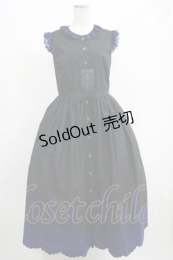 画像1: Moi-meme-Moitie / Rose Garden刺繍サンドレス 9号 黒×青 H-25-05-06-001-MO-OP-KB-ZH
