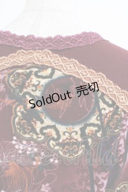 画像4: Ozz oneste / プリント切替ニットソーワンピース  ボルドー H-25-05-06-031-OO-OP-KB-ZH