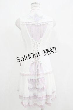 画像3: Ozz Croce / 薔薇刺繍2Wayオーバーベスト  白×ラベンダー H-25-05-06-032-OO-TO-KB-ZH